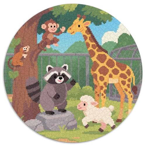 Niedliche Tierfreunde Puzzles 1000-teilige Schwer Puzzle Spielzeug Lernspiel Impossible Zoo Herausforderungsspielzeug Für Erwachsene Kinder 1000pcs (67.5x67.5cm) von LFVBASOYU