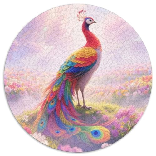 Pfauen Puzzle 1000 Teile Schwer Puzzle Spielzeug Lernspiel Impossible Tiere Herausforderung Spielzeug Für Erwachsene Kinder 1000pcs (67.5x67.5cm) von LFVBASOYU