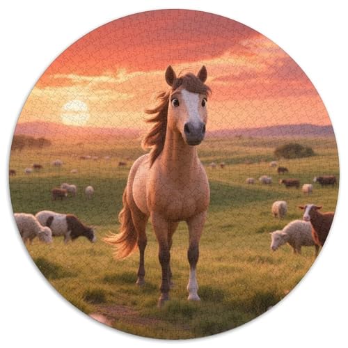 Pferd Puzzle 1000-teilige Schwer Puzzle Spielzeug Lernspiel Impossible Tiere Herausforderung Spielzeug Für Erwachsene Und Kinder Ab 14 Jahren 1000pcs (67.5x67.5cm) von LFVBASOYU