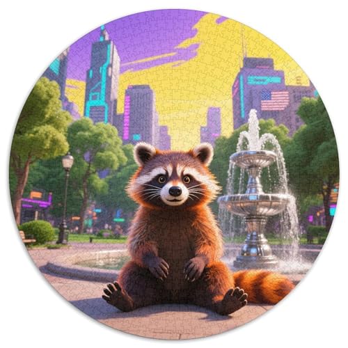 Raccoon Puzzles 1000 Teile Schwer Puzzle Spielzeug Lernspiel Impossible Tiere Herausforderungsspielzeug Für Erwachsene Kinder 1000pcs (67.5x67.5cm) von LFVBASOYU