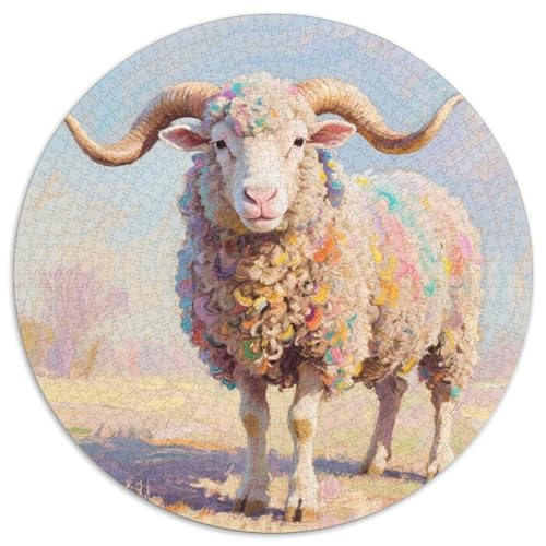 Schafe Puzzle 1000 Teile Schwer Puzzle Spielzeug Lernspiel Impossible Tiere Herausforderungsspielzeug Für Erwachsene Kinder 1000pcs (67.5x67.5cm) von LFVBASOYU