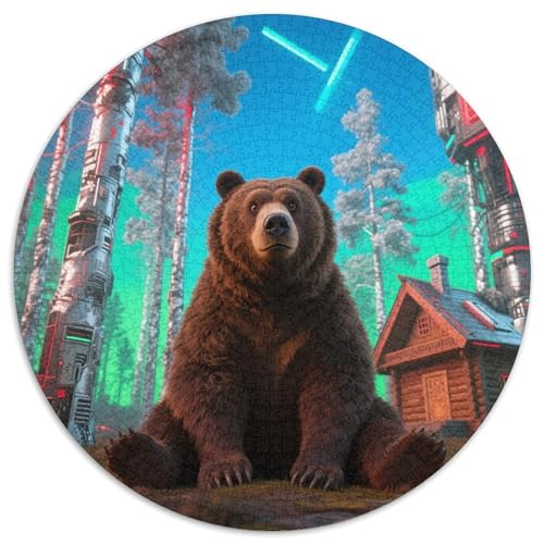 Schwarzer Bär Puzzles 1000 Teile Schwer Puzzle Spielzeug Pädagogisches Spiel Impossible Tiere Herausforderung Spielzeug Für Erwachsene Kinder 1000pcs (67.5x67.5cm) von LFVBASOYU