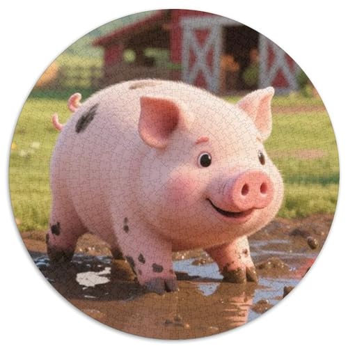 Schwein Puzzle 1000-teilige Schwer Puzzle Spielzeug Lernspiel Impossible Tiere Herausforderung Spielzeug Für Erwachsene Kinder 1000pcs (67.5x67.5cm) von LFVBASOYU