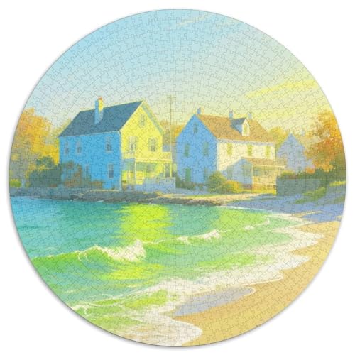 Seaside Town Puzzle 1000-teilige Schwer Puzzle Spielzeug Lernspiel Impossible Building Herausforderung Spielzeug Für Erwachsene Und Kinder Ab 12 Jahren 1000pcs (67.5x67.5cm) von LFVBASOYU