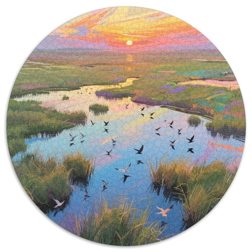 Setting Sun Puzzle 1000-teilige Schwer Puzzle Spielzeug Lernspiel Impossible View Herausforderungsspielzeug Für Erwachsene Und Kinder Ab 14 Jahren 1000pcs (67.5x67.5cm) von LFVBASOYU