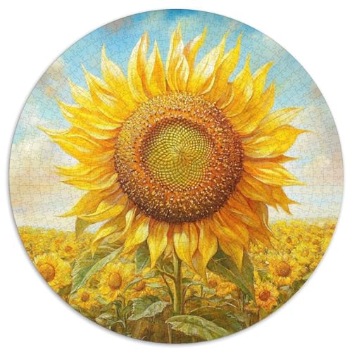 Sonnenblumen Puzzles 1000 Teile Schwer Puzzle Spielzeug Lernspiel Impossible Herausforderung Spielzeug Für Erwachsene Kinder 1000pcs (67.5x67.5cm) von LFVBASOYU