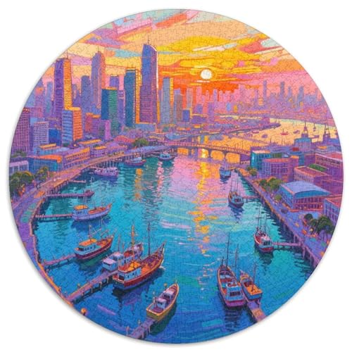 Sonnenuntergang Puzzle 1000-teilige Schwer Puzzle Spielzeug Lernspiel Impossible Ansicht Herausforderung Spielzeug Für Erwachsene Kinder 1000pcs (67.5x67.5cm) von LFVBASOYU