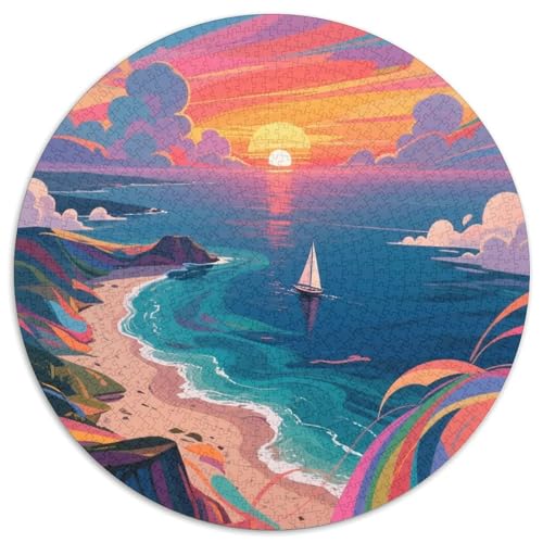 Sonnenuntergang Puzzle 1000-teilige Schwer Puzzle Spielzeug Lernspiel Impossible Ansicht Herausforderungsspielzeug Für Erwachsene Und Kinder Ab 12 Jahren 1000pcs (67.5x67.5cm) von LFVBASOYU