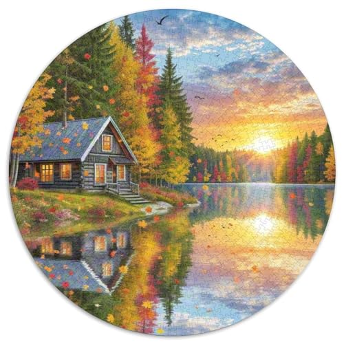 Sonnenuntergang vom See Puzzle 1000 Teile Schwer Puzzle Spielzeug Pädagogisches Spiel Impossible Ansicht Herausforderung Spielzeug Für Erwachsene Und Kinder in Bewährter 1000pcs (67.5x67.5cm) von LFVBASOYU