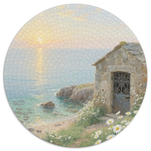 Steinhaus mit Blumen bedeckt Puzzle 1000 Teile Schwer Puzzle Spielzeug Lernspiel Impossible Ansicht Herausforderung Spielzeug Für Erwachsene Und Kinder Ab 12 Jahren 1000pcs (67.5x67.5cm) von LFVBASOYU