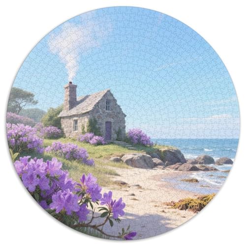 Steinhaus mit Blumen bedeckt Puzzle 1000-teilige Schwer Puzzle Spielzeug Lernspiel Impossible Ansicht Herausforderung Spielzeug Für Erwachsene Kinder 1000pcs (67.5x67.5cm) von LFVBASOYU