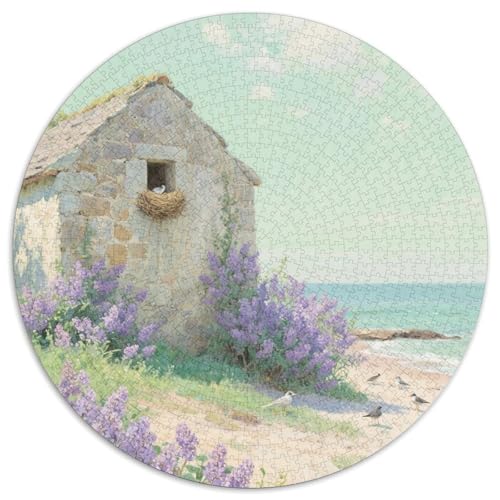 Steinhaus mit Blumen bedeckt Puzzles 1000 Teile Schwer Puzzle Spielzeug Lernspiel Impossible Ansicht Herausforderung Spielzeug Für Erwachsene Und Kinder Ab 12 Jahren 1000pcs (67.5x67.5cm) von LFVBASOYU