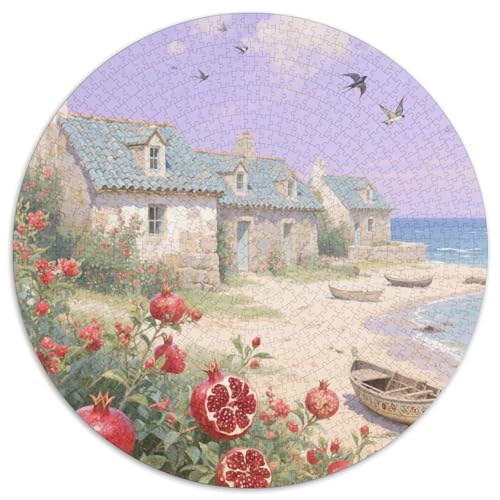 Steinhaus mit Blumen bedeckt Puzzles 1000 Teile Schwer Puzzle Spielzeug Lernspiel Impossible Ansicht Herausforderungsspielzeug Für Erwachsene Und Kinder in Bewährter 1000pcs (67.5x67.5cm) von LFVBASOYU