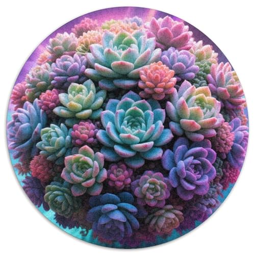 Succulents Puzzle 1000-teilige Schwer Puzzle Spielzeug Pädagogisches Spiel Impossible Flowers and Plants Herausforderungsspielzeug Für Erwachsene Und Kinder Ab 12 Jahren 1000pcs (67.5x67.5cm) von LFVBASOYU