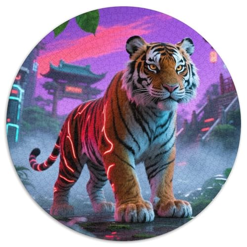 Tiger Puzzles 1000-teilige Schwer Puzzle Spielzeug Lernspiel Impossible Tiere Herausforderungsspielzeug Für Erwachsene Kinder 1000pcs (67.5x67.5cm) von LFVBASOYU