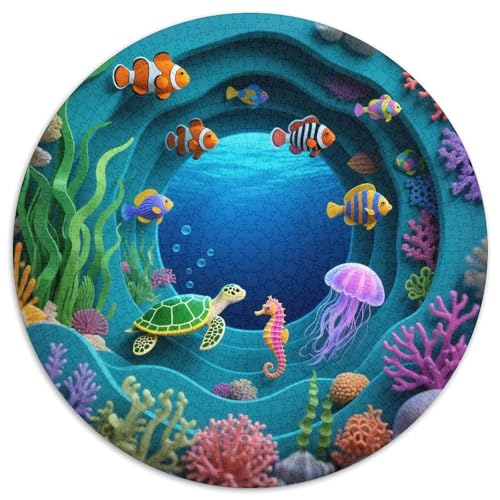 Unterwasserwelt Puzzle 1000 Teile Schwer Puzzle Spielzeug Pädagogisches Spiel Impossible Meeresboden Herausforderungsspielzeug Für Erwachsene Kinder 1000pcs (67.5x67.5cm) von LFVBASOYU
