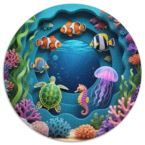 Unterwasserwelt Puzzle 1000-teilige Schwer Puzzle Spielzeug Pädagogisches Spiel Impossible Meeresboden Herausforderung Spielzeug Für Erwachsene Kinder 1000pcs (67.5x67.5cm) von LFVBASOYU