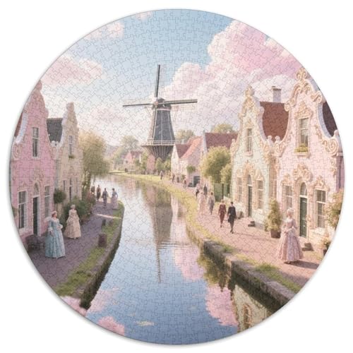 Windmühlen Stadt Puzzles 1000 Teile Schwer Puzzle Spielzeug Lernspiel Impossible Dorf Herausforderung Spielzeug Für Erwachsene Kinder 1000pcs (67.5x67.5cm) von LFVBASOYU