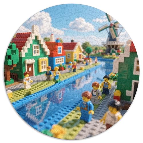 Windmühlen Stadt Puzzles 1000 Teile Schwer Puzzle Spielzeug Lernspiel Impossible Dorf Herausforderungsspielzeug Für Erwachsene Und Kinder in Bewährter 1000pcs (67.5x67.5cm) von LFVBASOYU