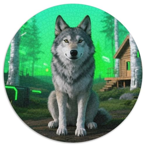 Wolfhund Puzzle 1000-teilige Schwer Puzzle Spielzeug Lernspiel Impossible Tiere Herausforderungsspielzeug Für Erwachsene Und Kinder in Bewährter 1000pcs (67.5x67.5cm) von LFVBASOYU