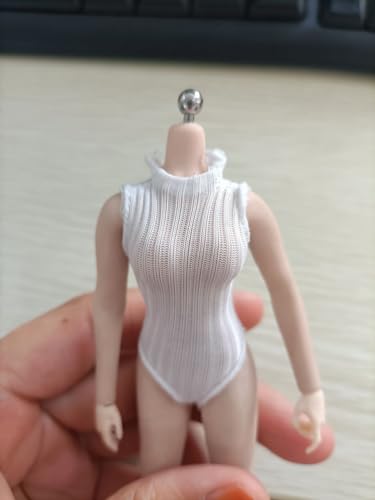 LFWDOCN 1/12 Scale Female Clothes,Female Bodysuit Zipper Jumpsuit Outfit Clothing for 6inch PH TBL JO Seamless Action Figure Body (1/12 Scale, White) von LFWDOCN