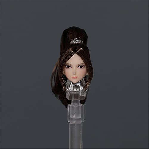 LFWDOCN 1/12 Scale Female Head Sculpt,Anime Girl Pale Skin Head Carved for 6inch Seamless Action Figure Body Collection (H) von LFWDOCN