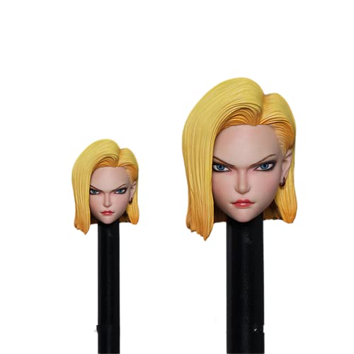 LFWDOCN 1/12 Scale Female Head Sculpt,Anime Girl Pale Skin Normal Version Head Carved with Plastic Hair for 6inches Action Figure Body von LFWDOCN