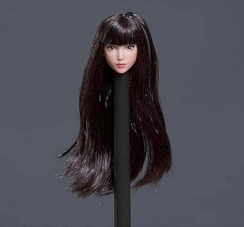 LFWDOCN 1/12 Scale Female Head Sculpt,Asian Girl Pale Skin Head Carved for 6inch Female Seamless Action Figure Collection von LFWDOCN