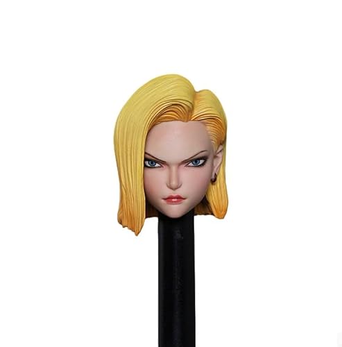 LFWDOCN 1/12 Scale Female Military Head Miniature Figure Collectible Android 18 Lazuli Girl Anime Beauty Head Carved Model Fit 6 Inch PH TBL JO Action Figures Body (M011A Strabismus 1/12 Scale) von LFWDOCN