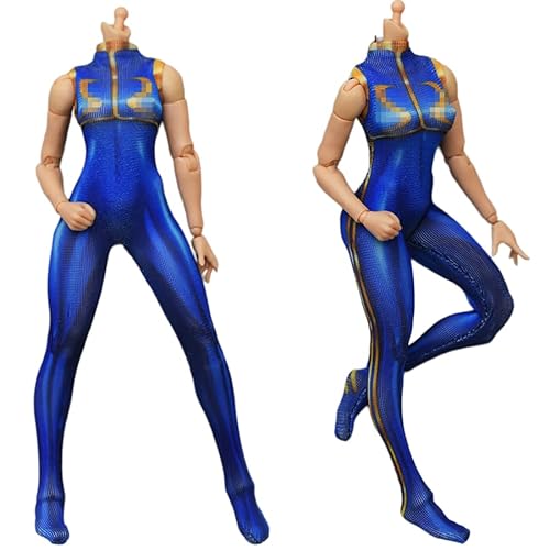 LFWDOCN 1/12 Scale Female Tight Stretch Bodysuit Zipper Jumpsuit Combat Uniform Outfit Clothes for 6inch Action Figure Body von LFWDOCN