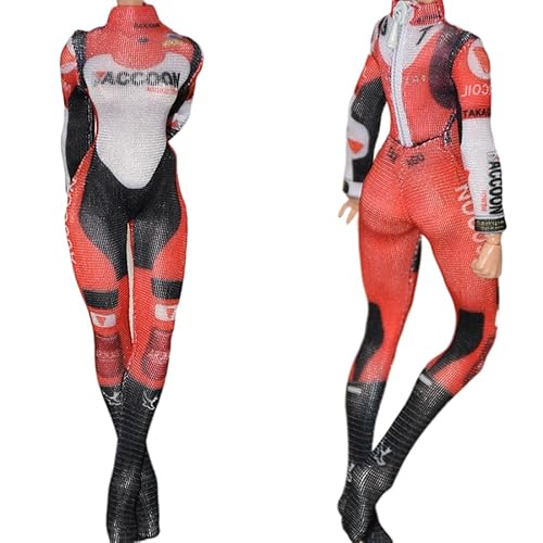LFWDOCN 1/12 Scale Female Tight Stretch Bodysuit Zipper Jumpsuit Combat Uniform Outfit Clothes for 6inch Action Figure Body von LFWDOCN