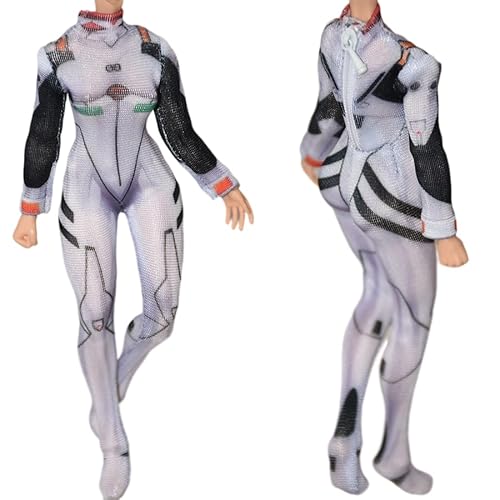 LFWDOCN 1/12 Scale Female Tight Stretch Bodysuit Zipper Jumpsuit Combat Uniform Outfit Clothes for 6inch Action Figure Body von LFWDOCN