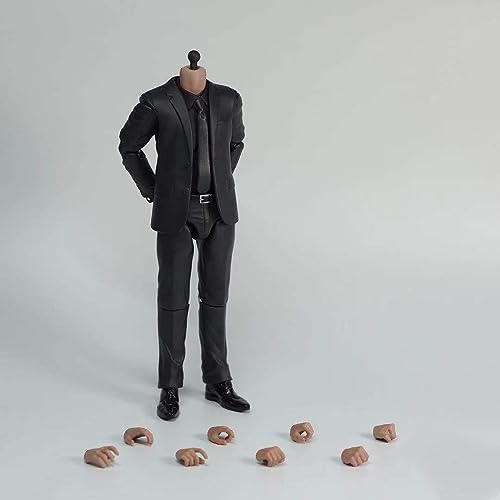 LFWDOCN 1/12 Scale Male Body,6inch Male Flexible Action Figure Body Suit Body with Replaceable Hands Type Collection (Black 1.0) von LFWDOCN