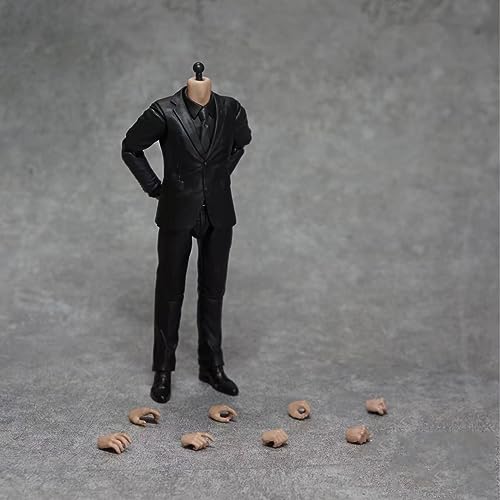 LFWDOCN 1/12 Scale Male Body,6inch Male Flexible Action Figure Body Suit Body with Replaceable Hands Type Collection (Black 2.0) von LFWDOCN