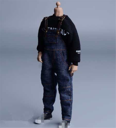 LFWDOCN 1/12 Scale Male Clothes,Men's Denim Overalls Pant Costume Clothing for 6inch Male Action Figure Body (Blue) von LFWDOCN