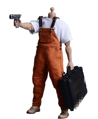 LFWDOCN 1/12 Scale Male Clothes,Men's Denim Overalls Pant Costume Clothing for 6inch Male Action Figure Body (Yellow) von LFWDOCN