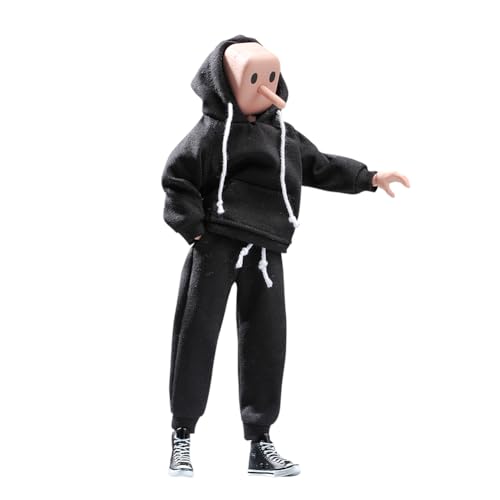 LFWDOCN 1/12 Scale Male Clothes,Men's Hoodie Pants Trousers Clothing for 6inch Male Action Figure Body Doll (Black Color) von LFWDOCN