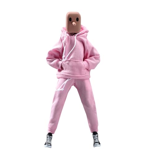 LFWDOCN 1/12 Scale Male Clothes,Men's Hoodie Pants Trousers Clothing for 6inch Male Action Figure Body Doll (Pink) von LFWDOCN