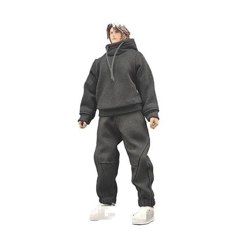 LFWDOCN 1/12 Scale Male Clothes,Men's Hoodie Sportswear Costume Outfit Top Clothes for 6inch Male Action Figure Body (Black, 1/12 Scale) von LFWDOCN