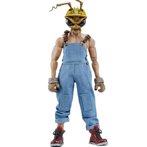 LFWDOCN 1/12 Scale Male Clothes,Men's Multi Pocket Jumpsuit Work Suit Pants Trousers Costume Outfit Clothing for 6inch Action Figure Body(Denim Blue2) von LFWDOCN