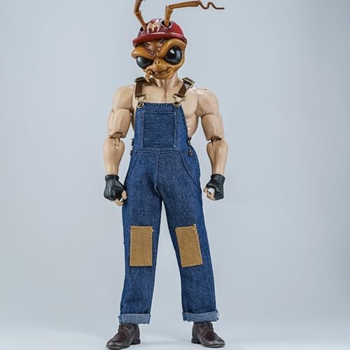 LFWDOCN 1/12 Scale Male Clothes,Men's Multi Pocket Jumpsuit Work Suit Pants Trousers Costume Outfit Clothing for 6inch Action Figure Body(Denim Blue4) von LFWDOCN
