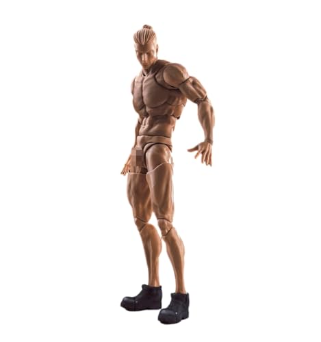 LFWDOCN 1/12 Scale Male Figure,6inch Romankey Super Flexible Muscular Strong Male Action Figure Miniature Figure Body Doll Collection (Black Skin) von LFWDOCN