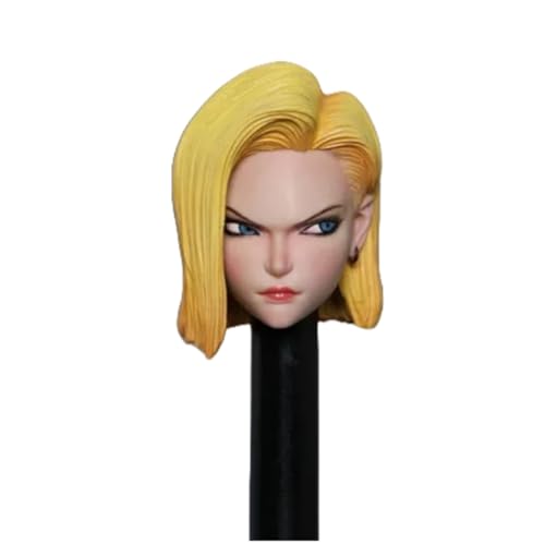 LFWDOCN 1/12 Scale weiblich militär Kopf Miniature Figur Collectible Android 18 Lazuli Girl Anime Beauty Kopf Carved Model fit 6inch PH TBL JO ActionFigurn Body(M011B Straight 1/12 Scale) von LFWDOCN