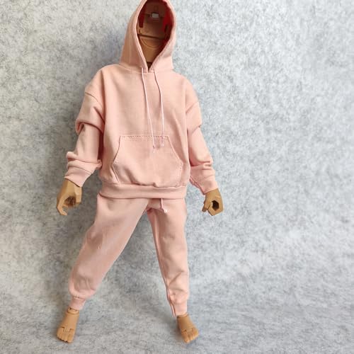 LFWDOCN 1/6 Custom Scale Man Oversized Hoodie + Trousers Pant Outfit for 12" Male Action Figure Doll Clothes (Pink) von LFWDOCN