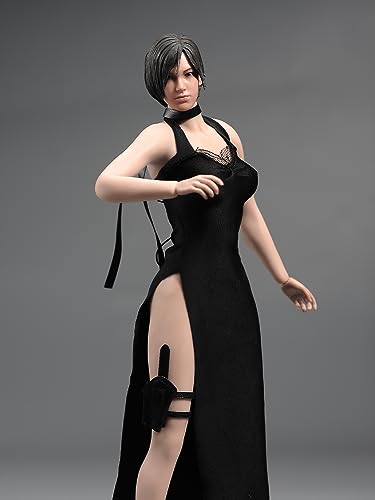LFWDOCN 1/6 Scale Action Figure, 12 Inch Female Soldier Flexible Seamless Action Figure Full Set Collection (Ada Wong Black Dress) von LFWDOCN