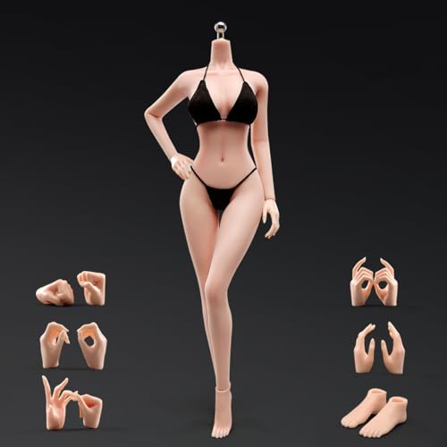 LFWDOCN 1/6 Scale Female Action Figures Body Charm Series Miniature Figure Collectible Without Head 12 Inch Super Flexible Female Seamless Beauty Models Military Body (T302P Tan Skin) von LFWDOCN