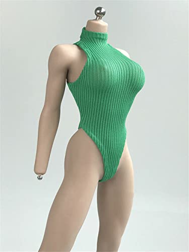 LFWDOCN 1/6 Scale Female Clothes,Female Bodysuit Zipper Jumpsuit Outfit Clothing for 12inch PH TBL JO Seamless Action Figure Body (1/6 Scale, Green) von LFWDOCN