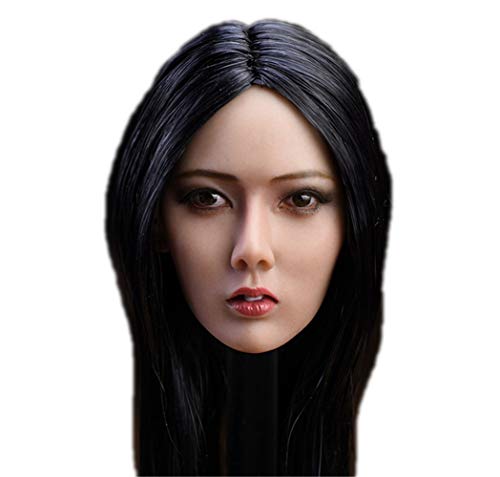 LFWDOCN 1/6 Scale Female Figure Head Sculpt, Asian Beuty Charming Girl Doll Head for 12 Inch Action Figure JIAOUDOLL HS031 (A) von LFWDOCN