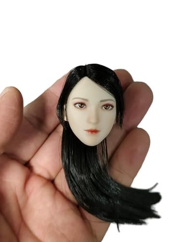 LFWDOCN 1/6 Scale Female Head, Witch Girl Pale Skin Head Carved with High Ponytail Hair for 12 Inch PH TBL JO Action Figures Body von LFWDOCN