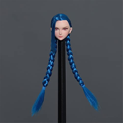 LFWDOCN 1/6 Scale Female Head Sculpt,Anime Girl Pale Skin Planted Hair Head Carved for 12 Inch PH TBL JO Action Figure (H) von LFWDOCN